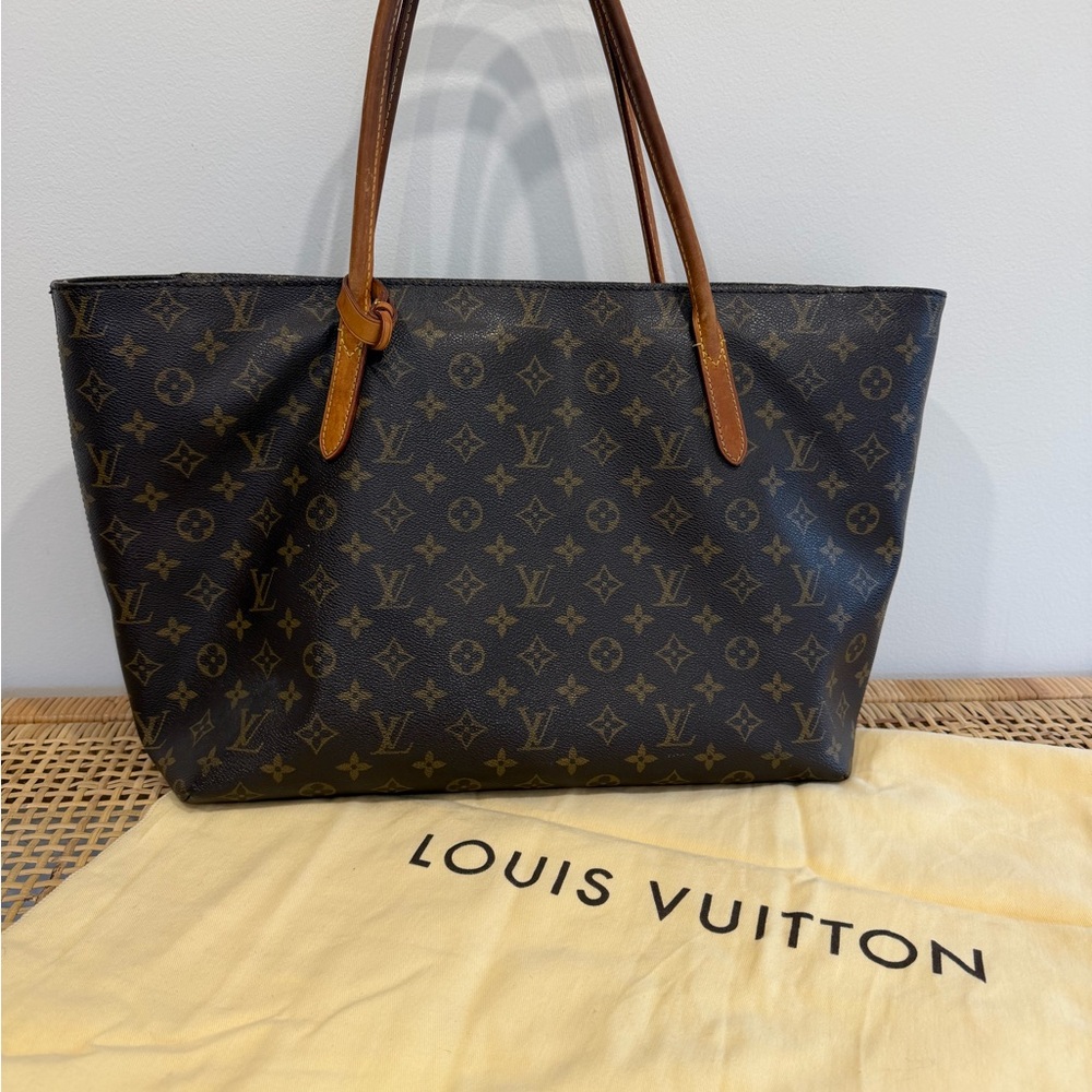 Louis Vuitton Monogram Canvas Tote in Dark Brown and Natural Vachetta